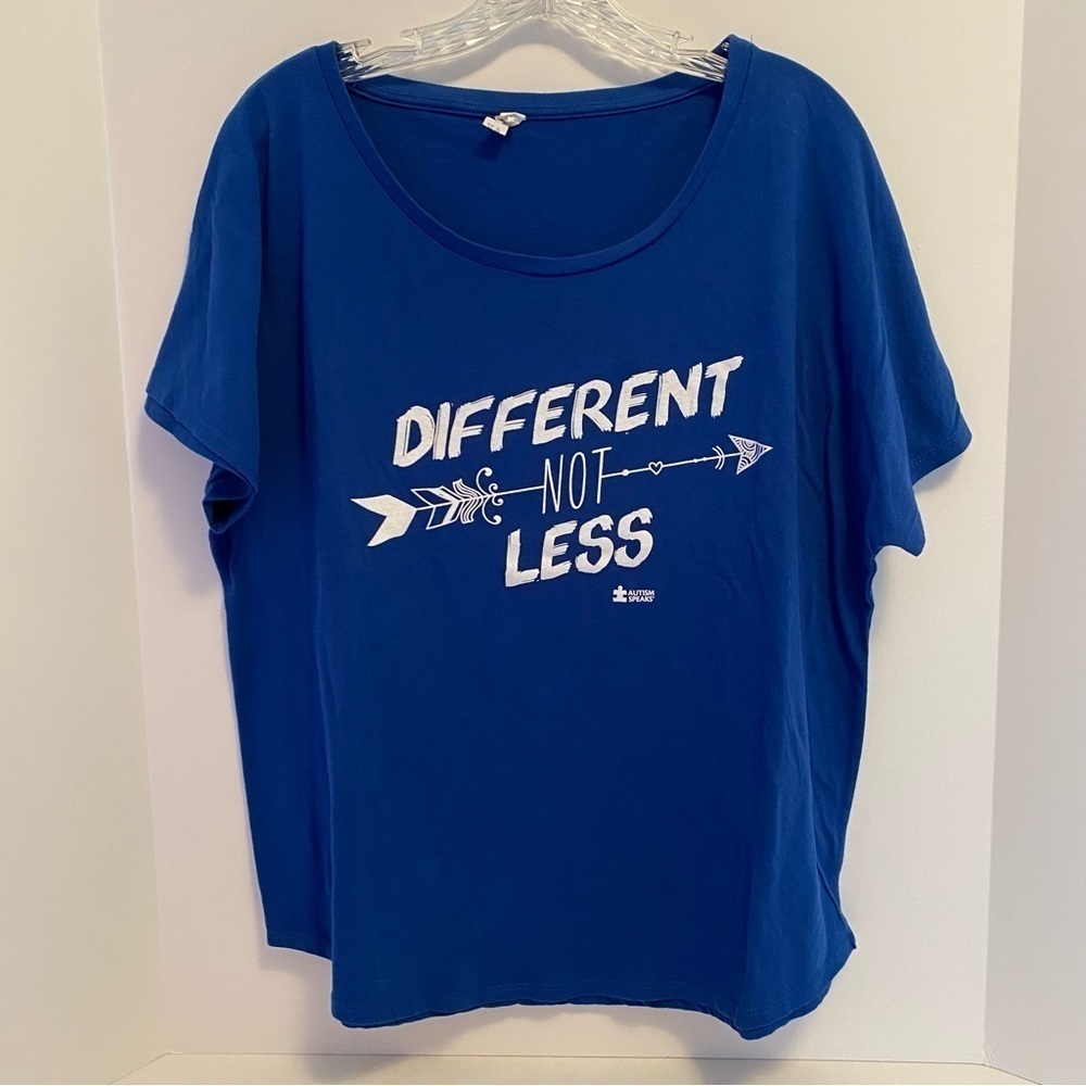 Next Level Autism Speaks Women's "Different Not Less" Short Sleeve T-Shirt XXL